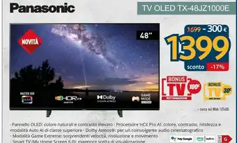 Sinergy Panasonic TV OLED TX-48JZ1000E offerta