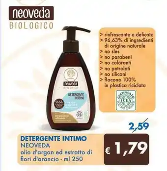MD Discount DETERGENTE INTIMO NEOVEDA olio d'argan ed estratto di fiori d'arancio - ml 250 offerta