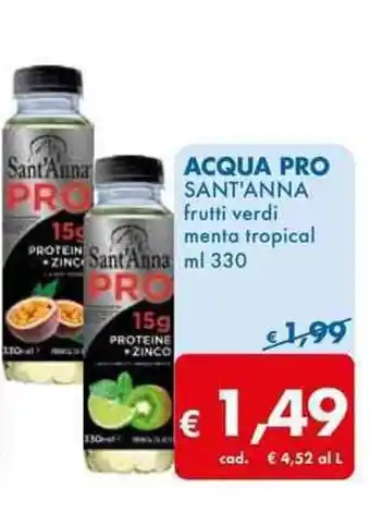 MD Discount ACQUA PRO SANT'ANNA frutti verdi menta tropical ml 330 offerta