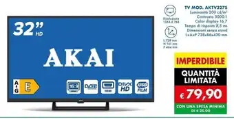 MD Discount AKAI 32" TV MOD. AKTV3275 offerta