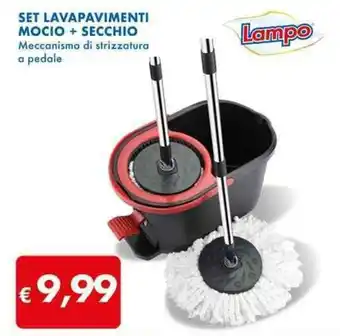 MD Discount Lampo SET LAVAPAVIMENTI MOCIO + SECCHIO offerta