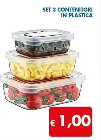 SET 3 CONTENITORI IN PLASTICA