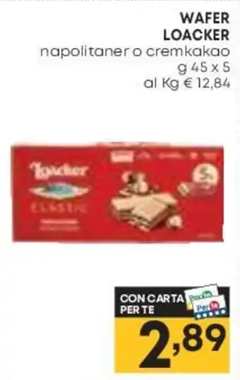 Pam WAFER LOACKER napolitaner o cremkakao g 45 x 5 offerta