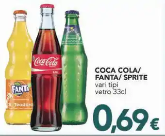 Altasfera COCA COLA/ FANTA/ SPRITE vari tipi vetro 33cl offerta