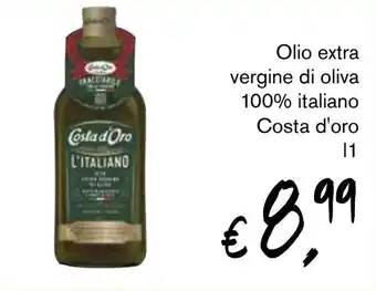 Olio extra vergine di oliva 100% italiano Costa d'oro l 1