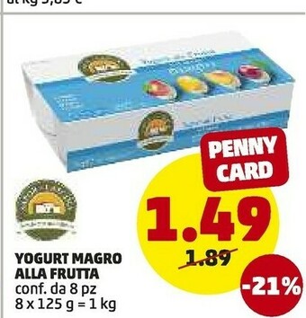 PENNY Sapor di Cascina - Yogurt alla Frutta la Latteria Banana, Albicocca, Fragola, Frutti di Bosco 1000 g(ml) offerta