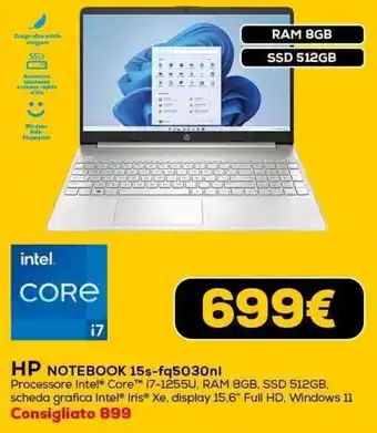 Euronics HP NOTEBOOK 15s-fq5030nl offerta