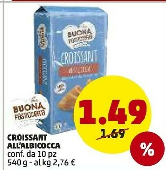 PENNY La Buona Pasticceria - 10 Croissants All'Albicocca 540 G(ml) offerta