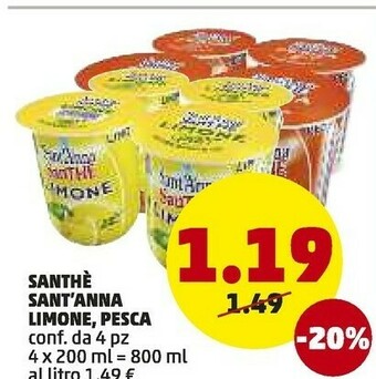 PENNY Sant'anna Sant'Anna - SanThè al Limone 200 g(ml) offerta