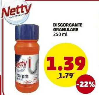 PENNY Netty Disgorgante Granulare 250g offerta