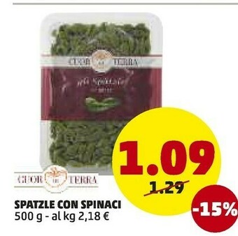 PENNY Cuor di terra Spätzle Con Spinaci 500 G(ml) offerta