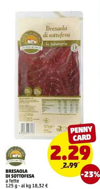 PENNY Bresaola Di Sottofesa A Fette offerta