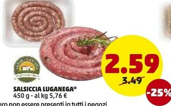 PENNY Salsiccia Luganega offerta