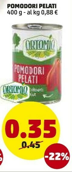PENNY Ortomio Pomodori Pelati In Succo Di Pomodoro 400 G(ml) offerta