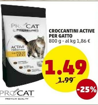 PENNY Pro Cat Croccantini Active Per Gatto offerta