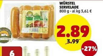PENNY Servelade Wurstel offerta
