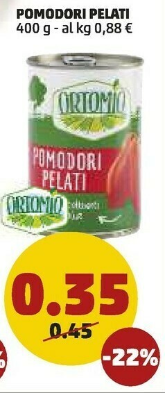 Ortomio Pomodori Pelati In Succo Di Pomodoro 400 G(ml)