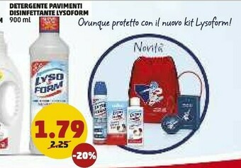 PENNY Lysoform Detergente Pavimenti Disinfettante offerta