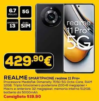 Euronics REALME SMARTPHONE realme 11 Pro+ offerta