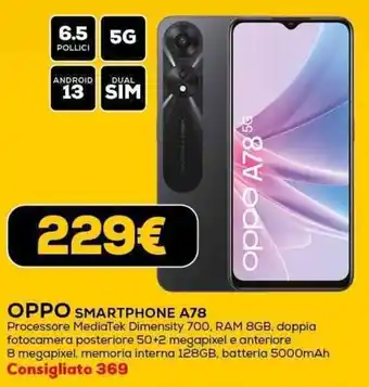 Euronics OPPO SMARTPHONE A78 offerta