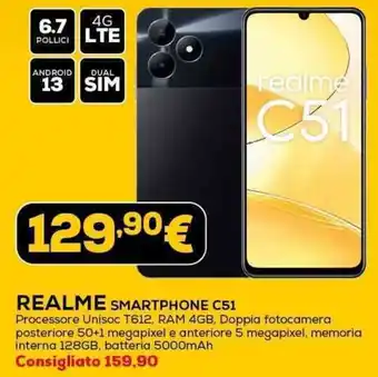 Euronics REALME SMARTPHONE C51 offerta