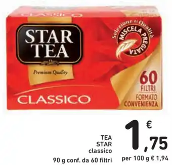 Spazio Conad Star Tea 60 filtri 90g offerta