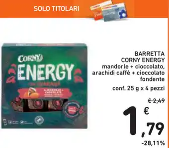 Spazio Conad Barretta Corny Energy 25g x 4 pezzi offerta