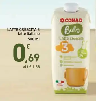 Spazio Conad Conad Baby Latte Crescita 3 500ml offerta