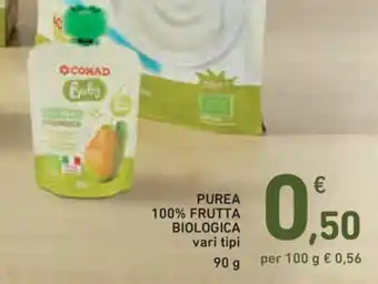Spazio Conad Conad Baby Purea 100% Frutta Biologica 90g offerta