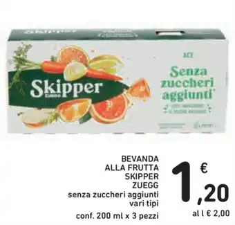 Spazio Conad Zuegg Skipper Bevanda Alla Frutta 200ml x 3 pezzi offerta