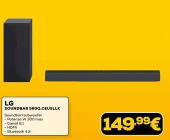 Euronics LG SOUNDBAR S60Q.CEUSLLK offerta