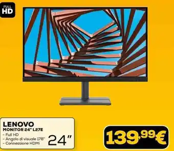 Euronics LENOVO MONITOR 24" L27E offerta