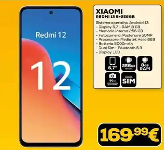 Euronics XIAOMI REDMI 12 8+256GB offerta