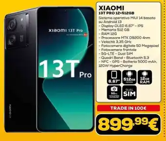 Euronics XIAOMI 13T PRO 12+512GB offerta