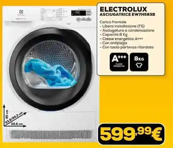 Euronics ELECTROLUX ASCIUGATRICE EW7H583B offerta