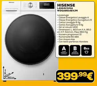 Euronics HISENSE LAVASCIUGA WDQA8014EVJM offerta