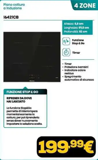 Euronics Hisense Piano cottura a induzione I6421CB offerta