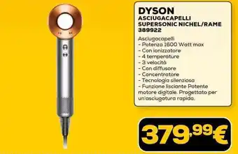 DYSON ASCIUGACAPELLI SUPERSONIC NICHEL/RAME 389922