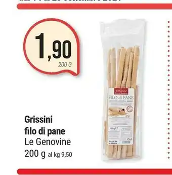 Supermercati Gulliver Le Genovine Grissini Filo Pane offerta