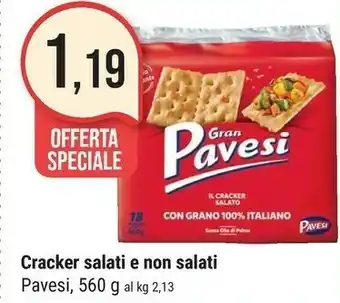 Supermercati Gulliver Pavesi Gran I Cracker Salati Senza Granelli Di Sale In Superficie 560 G(ml) offerta