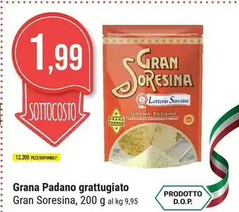 Supermercati Gulliver Latteria Soresina Grana Padano Grattugiato 200 G offerta