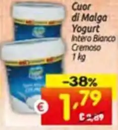 Cuor di Malga Yogurt Intero Bianco Cremoso 1 kg