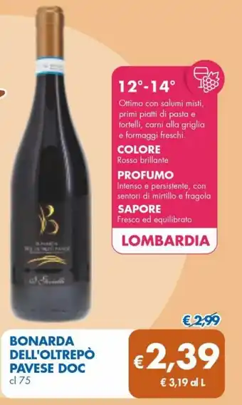 MD Discount BONARDA DELL'OLTREPÒ PAVESE DOC cl 75 offerta
