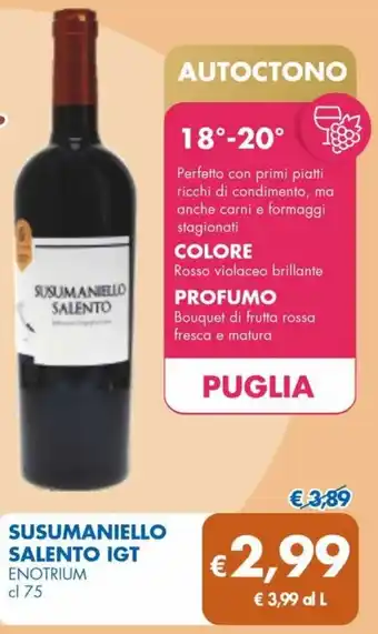 MD Discount SUSUMANIELLO SALENTO IGT ENOTRIUM cl 75 offerta
