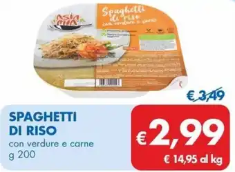 MD Discount SPAGHETTI DI RISO con verdure e carne g200 offerta