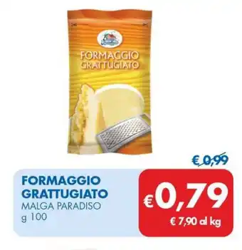 MD Discount FORMAGGIO GRATTUGIATO MALGA PARADISO g100 offerta