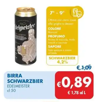 MD Discount BIRRA SCHWARZBIER EDELMEISTER cl 50 offerta