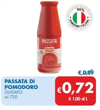 MD Discount PASSATA DI POMODORO GUSTATO ml 720 offerta