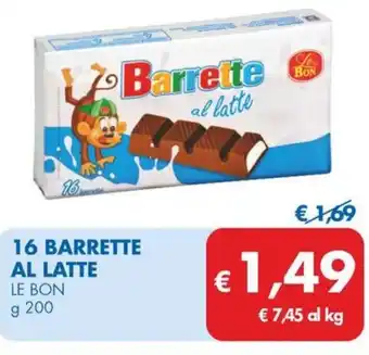 MD Discount 16 BARRETTE AL LATTE LE BON g 200 offerta