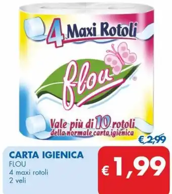 MD Discount CARTA IGIENICA FLOU 4 maxi rotoli 2 veli offerta